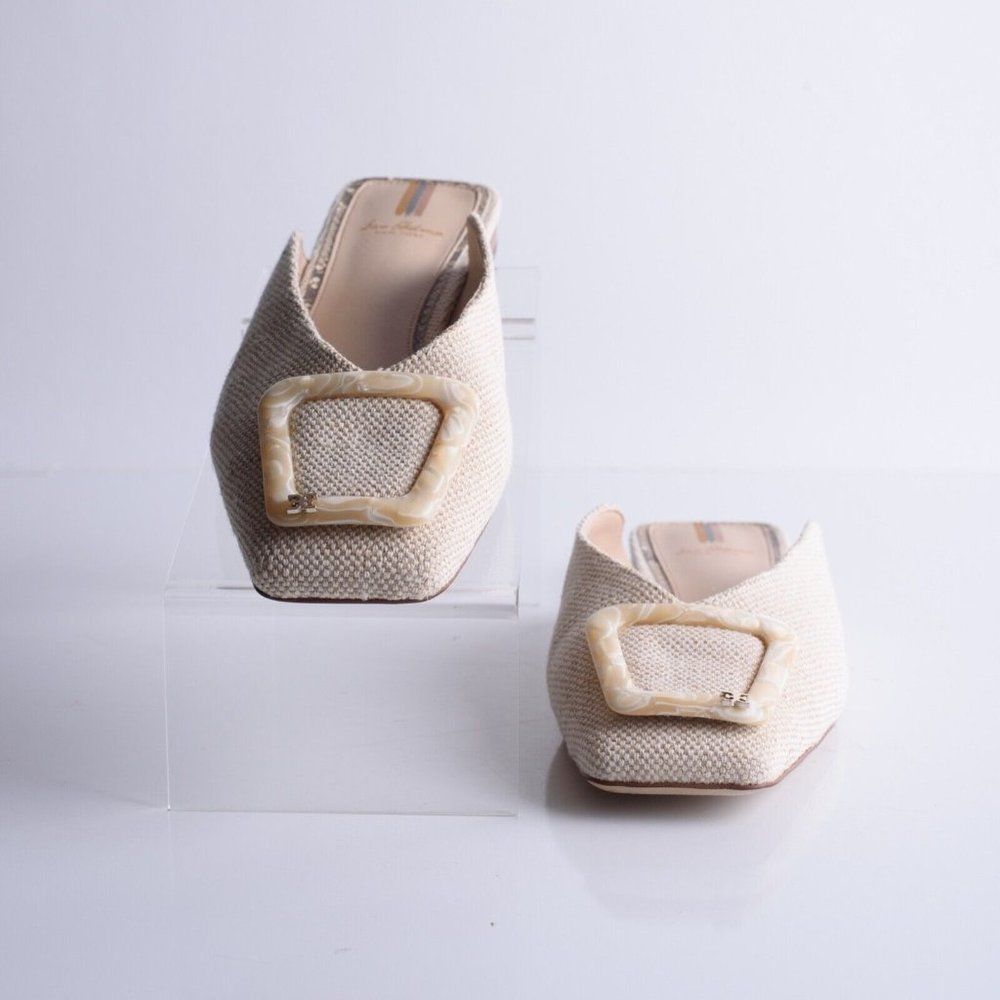 Sam Edelman Womens Lavina Mules Ivory Woven Slip On Flats US 10 Natural - Picture 4 of 8